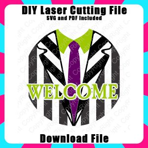 Beetle inspired It's Showtime and Welcome Halloween Sign SVG Glowforge PDF