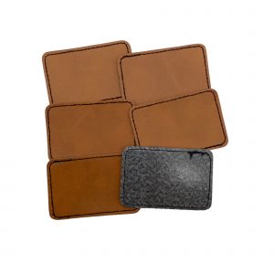 Rawhide Leatherette Stitched Patches with Adhesive 2" x 3" 10 Pack